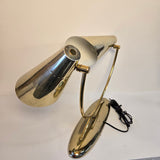 Vintage Laurel Mid Century Desk Lamp in Polished Brass with Pinhole Cone Shades