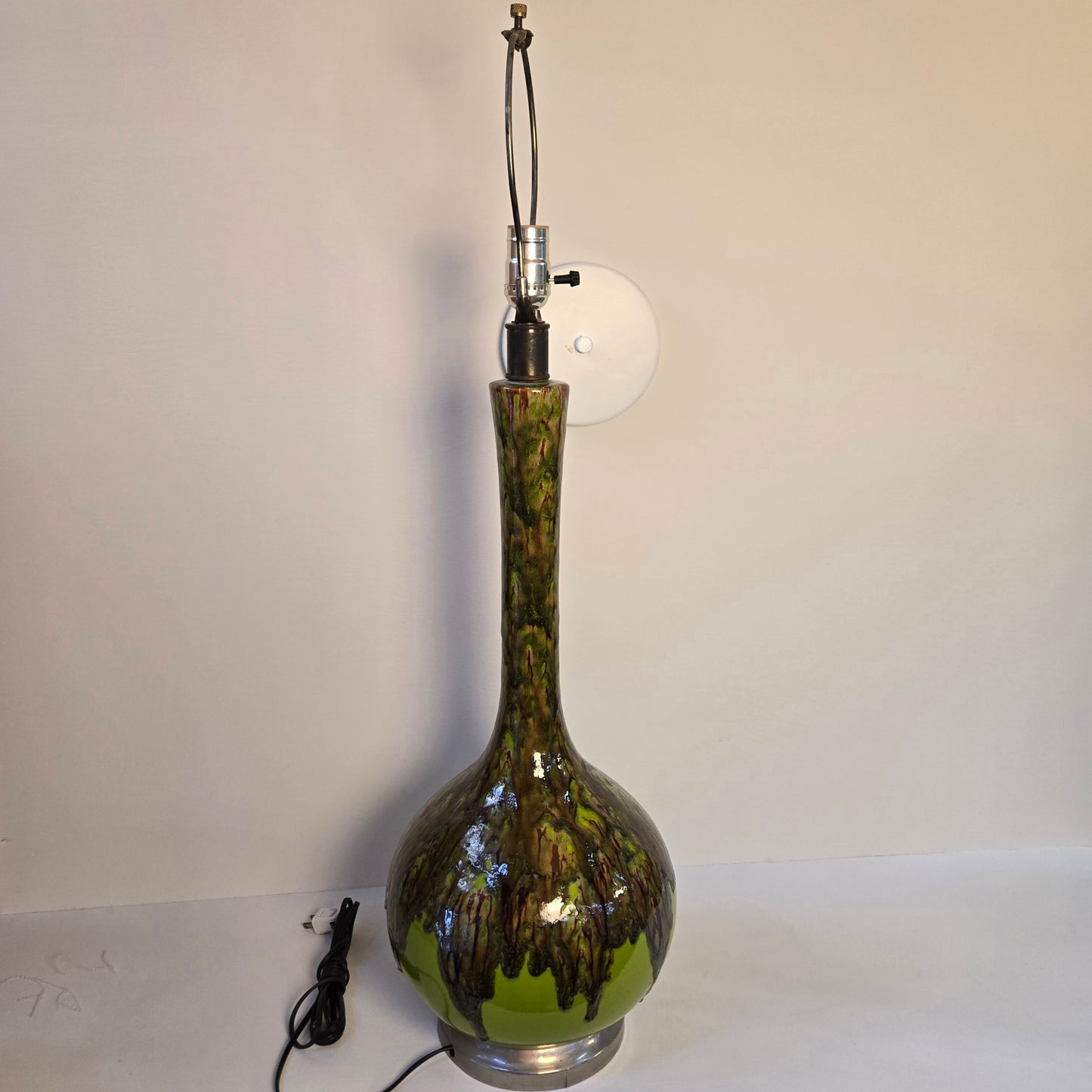 Pair of Green Ceramic Table Lamps