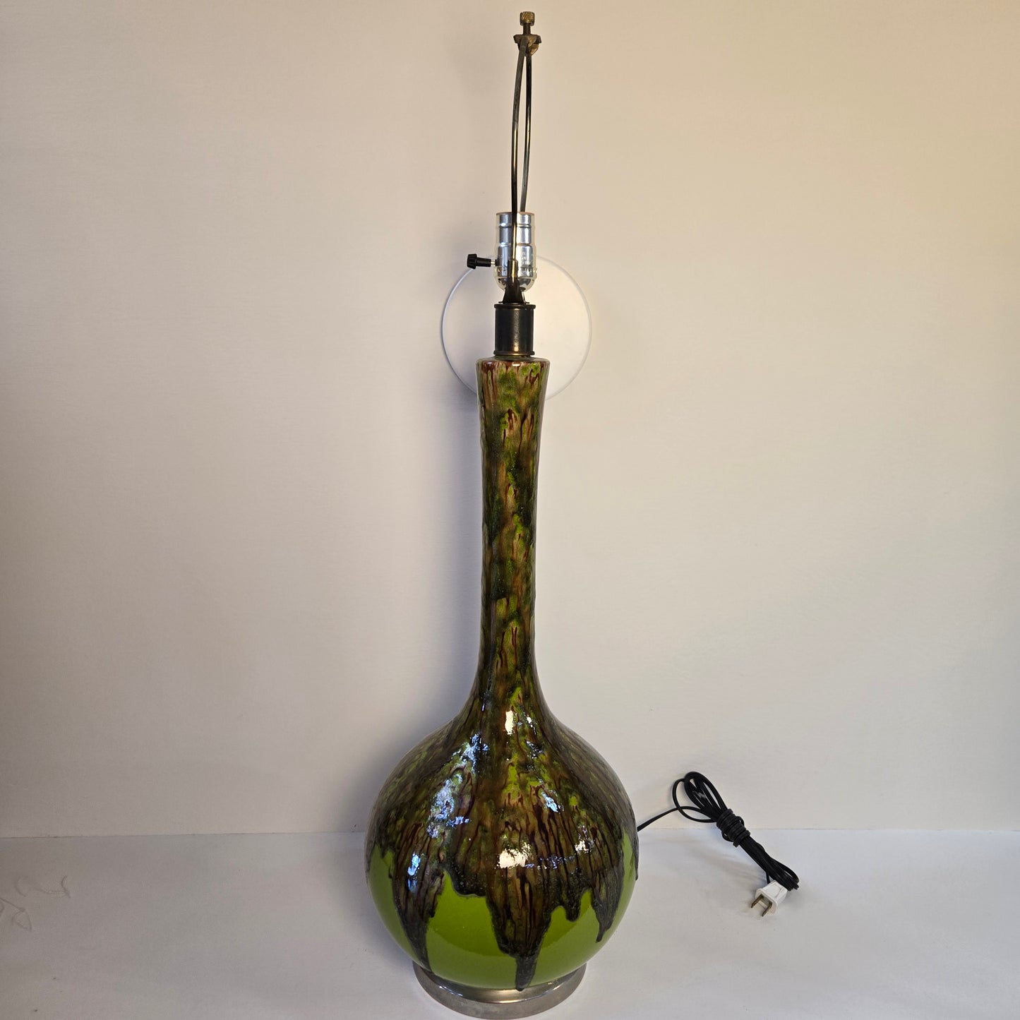 Pair of Green Ceramic Table Lamps
