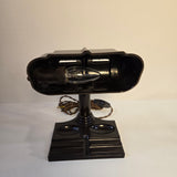 Antique 1920s Brown Bakelite Banker-Style Desk Lamp with Organizer & Pen Holder