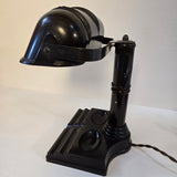 Antique 1920s Brown Bakelite Banker-Style Desk Lamp with Organizer & Pen Holder