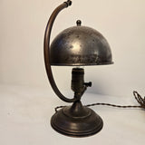 Natural Steel Antique Silver Patina Mini Desk Lamp with Metal Dome Shade