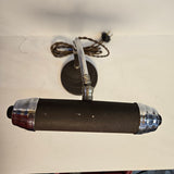 Antique 1920s Art Deco Matte Bronze & Polished Chrome Vintage Piano or Desk Lamp