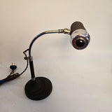 Antique 1920s Art Deco Matte Bronze & Polished Chrome Vintage Piano or Desk Lamp