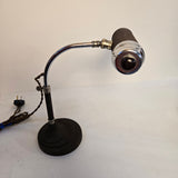 Antique 1920s Art Deco Matte Bronze & Polished Chrome Vintage Piano or Desk Lamp