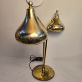 Vintage Mid Century Desk Lamp in Polished Brass with Pinhole Shades