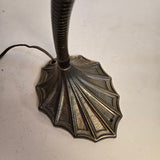 Vintage 1920s Art Deco Antique Brass Adjustable Bronze Desk Lamp with Black Parabolic Shade