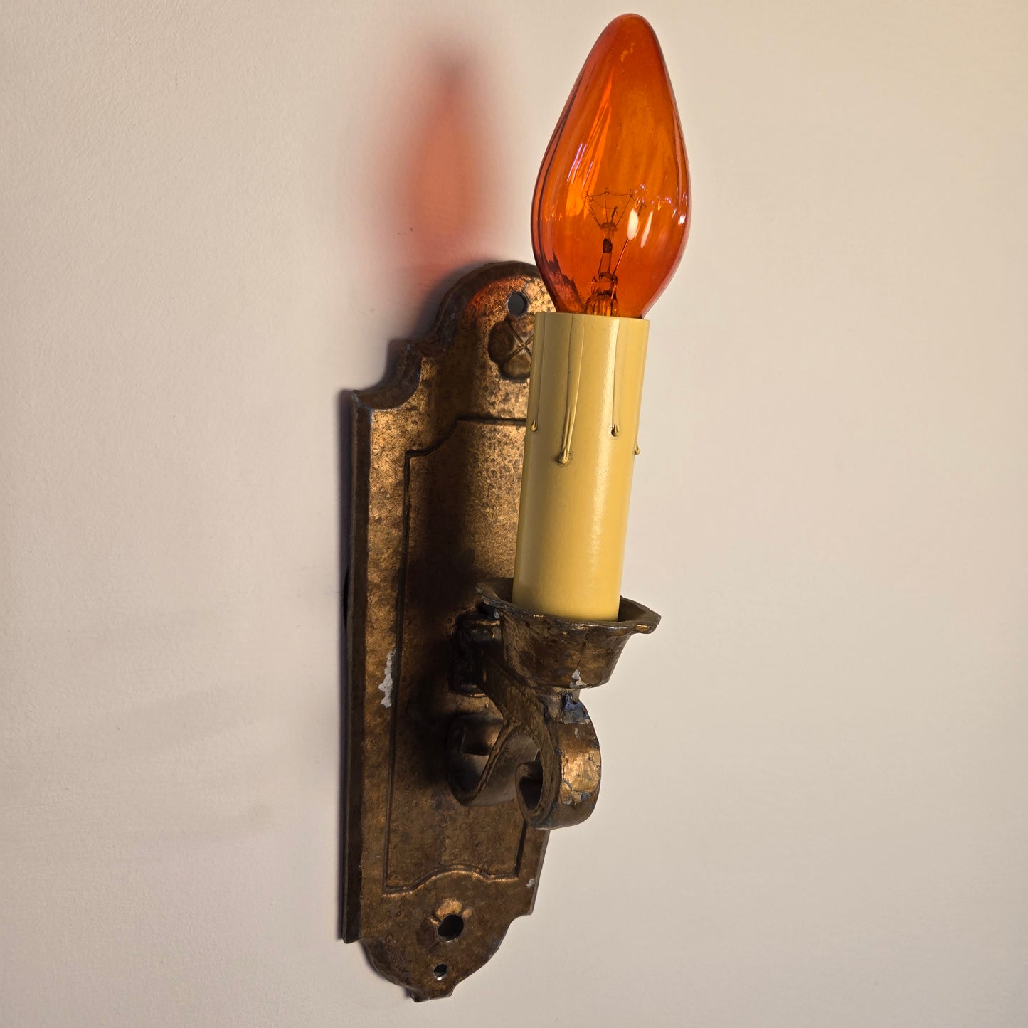 Vintage Art Deco 1920s Spanish-Style Antique Gold Wall Sconces