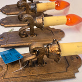 Vintage Spanish Gold Wall Sconces