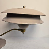 Vintage 1960s Mid Century Modern Metal & Aged Brass Swing-Arm Adjustable Space-Age Desk Lamp