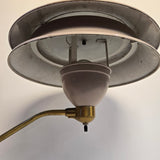 Vintage 1960s Mid Century Modern Metal & Aged Brass Swing-Arm Adjustable Space-Age Desk Lamp