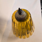 1960s Vintage Fluted Amber Glass & Antique Brass Flush-Mounts or Wall Sconces