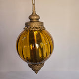 Vintage Amber Glass Swag Pendant