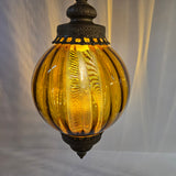 Vintage Amber Glass Swag Pendant