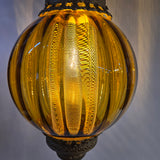 Vintage Amber Glass Swag Pendant