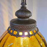 Vintage Amber Glass Swag Pendant