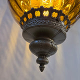 Vintage Amber Glass Swag Pendant