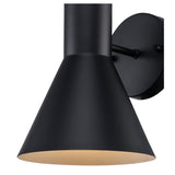 Gearshine Modern Metal Cone Downlight Wall Sconce - Matte Black and Polished Nickel 
