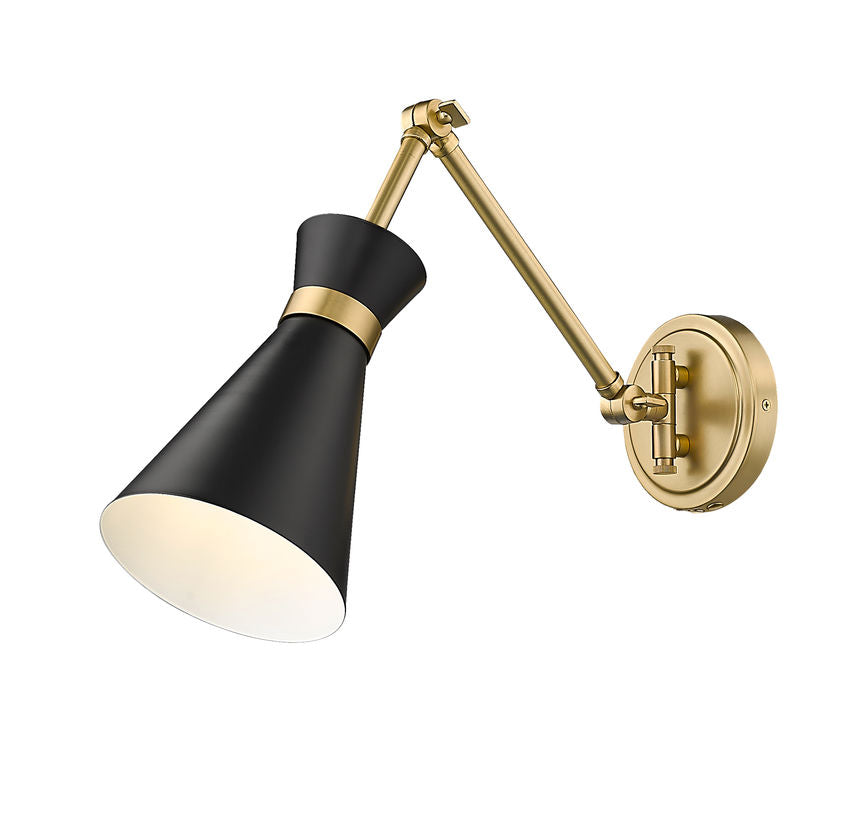 Soriano 1-Light Mid Century Modern Bowtie Cone Swing Arm Wall Sconce Fixture