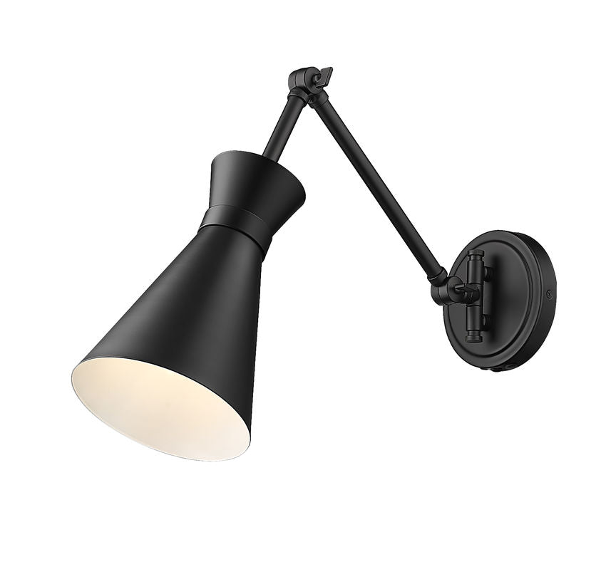 Soriano 1-Light Mid Century Modern Bowtie Cone Swing Arm Wall Sconce Fixture