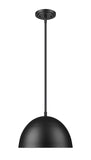 Vega 12" Modern Dome Pendant Light in Matte Black or White with Gold Lining - Midcentury Lighting by Practical Props
