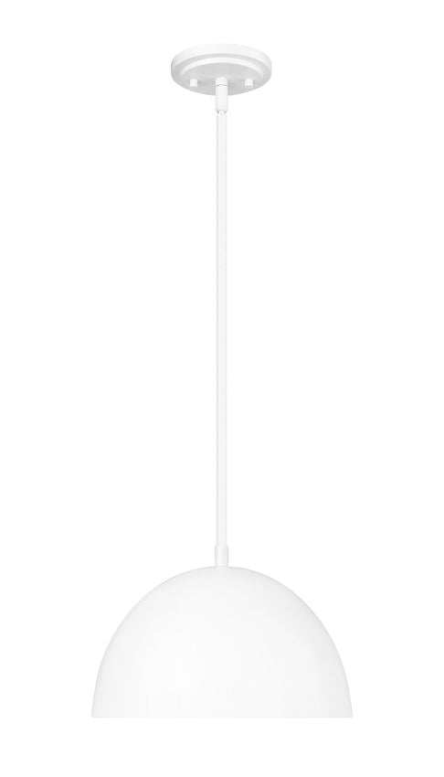 Vega 12" Modern Dome Pendant Light in Matte Black or White with Gold Lining - Midcentury Lighting by Practical Props