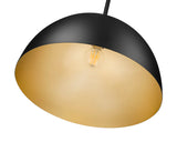 Vega 16" Modern Dome Pendant Light in Matte Black or White with Gold Lining - Midcentury Lighting by Practical Props