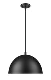 Vega 16" Modern Dome Pendant Light in Matte Black or White with Gold Lining - Midcentury Lighting by Practical Props