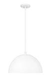 Vega 16" Modern Dome Pendant Light in Matte Black or White with Gold Lining - Midcentury Lighting by Practical Props