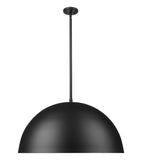 Vega 24" Modern Dome Pendant Light in Matte Black or White with Gold Lining - Midcentury Lighting by Practical Props