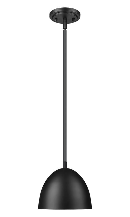 Vega 8" Modern Dome Pendant Light in Matte Black or White with Gold Lining - Midcentury Lighting by Practical Props