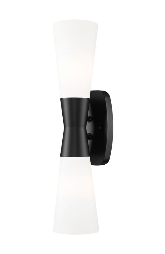 Emrys Small Hourglass Bowtie Frosted Glass Wall Sconce in Matte Black, Modern Gold, Brushed Nickel, or Polished Nickel - Midcentury Lighting by Practical Props