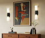 Emrys Small Hourglass Bowtie Frosted Glass Wall Sconce in Matte Black, Modern Gold, Brushed Nickel, or Polished Nickel - Midcentury Lighting by Practical Props