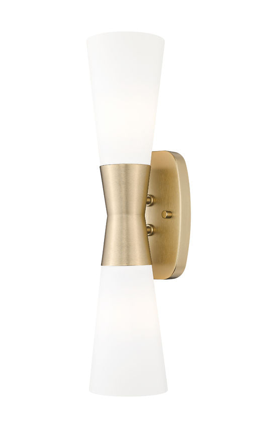 Emrys Small Hourglass Bowtie Frosted Glass Wall Sconce in Matte Black, Modern Gold, Brushed Nickel, or Polished Nickel - Midcentury Lighting by Practical Props