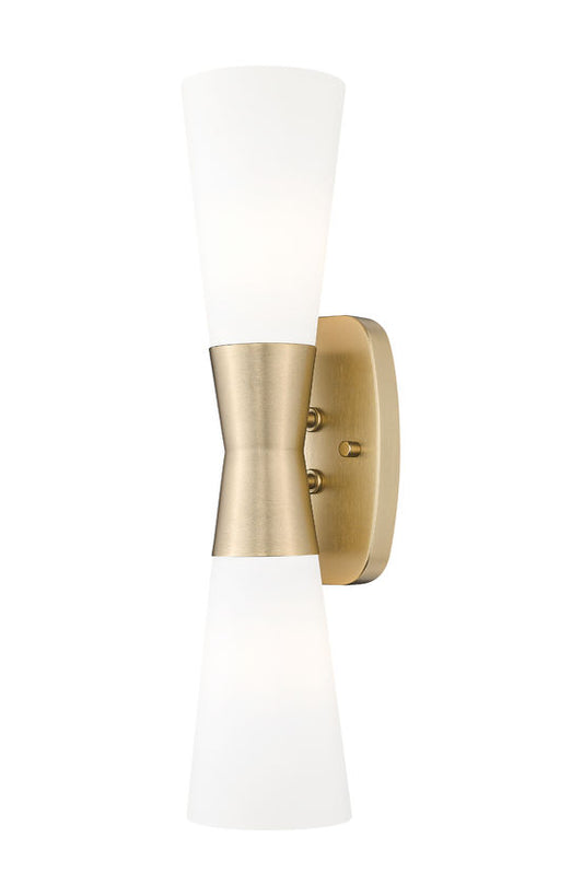Emrys Small Hourglass Bowtie Frosted Glass Wall Sconce in Matte Black, Modern Gold, Brushed Nickel, or Polished Nickel - Midcentury Lighting by Practical Props