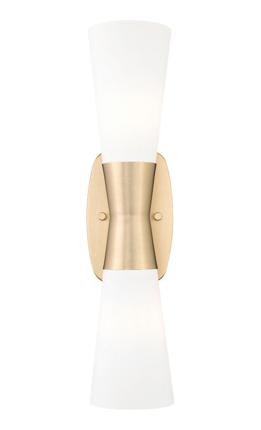 Emrys Small Hourglass Bowtie Frosted Glass Wall Sconce in Matte Black, Modern Gold, Brushed Nickel, or Polished Nickel - Midcentury Lighting by Practical Props