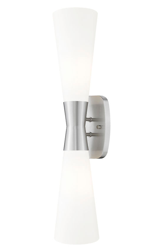 Emrys Large Hourglass Bowtie Frosted Glass Wall Sconce in Matte Black, Modern Gold, Brushed Nickel, or Polished Nickel - Midcentury Lighting by Practical Props