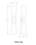 Emrys Large Hourglass Bowtie Frosted Glass Wall Sconce in Matte Black, Modern Gold, Brushed Nickel, or Polished Nickel - Midcentury Lighting by Practical Props