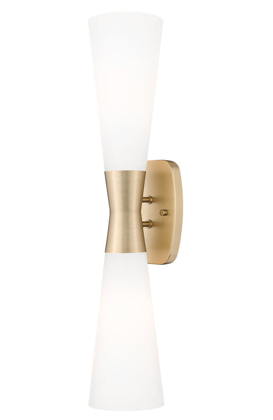 Emrys Large Hourglass Bowtie Frosted Glass Wall Sconce in Matte Black, Modern Gold, Brushed Nickel, or Polished Nickel - Midcentury Lighting by Practical Props