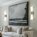 Emrys Large Hourglass Bowtie Frosted Glass Wall Sconce in Matte Black, Modern Gold, Brushed Nickel, or Polished Nickel - Midcentury Lighting by Practical Props