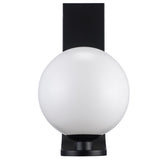 Lane Medium 12" Matte Black Opal Glass Globe Exterior Wall Sconce