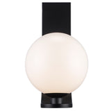 Lane Medium 12" Matte Black Opal Glass Globe Exterior Wall Sconce