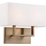 Tribeca Rectangular 2-Light Modern Wall Sconce with Linen Shade