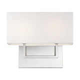 Tribeca Rectangular 2-Light Modern Wall Sconce with Linen Shade