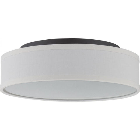 Heather 13" Linen Drum Shade Flush Mount Modern Minimalist Low-Profile Ceiling Fixture