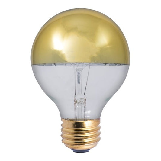 G25 Incandescent 2700k Gold Brass Frosted Round Globe 40 Watt Light Bulb