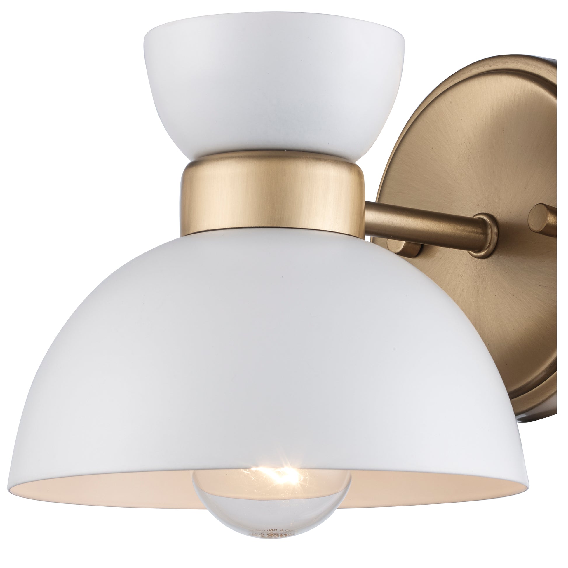 Azaria Dome Shade Retro Wall Sconce - Matte Black, Matte White and Burnished Brass - Midcentury Modern Lighting by Practical Props