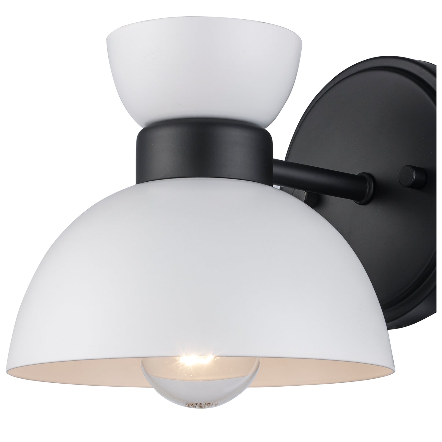 Azaria Dome Shade Retro Wall Sconce - Matte Black, Matte White and Burnished Brass - Midcentury Modern Lighting by Practical Props