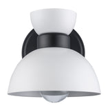 Azaria Dome Shade Retro Wall Sconce - Matte Black, Matte White and Burnished Brass - Midcentury Modern Lighting by Practical Props