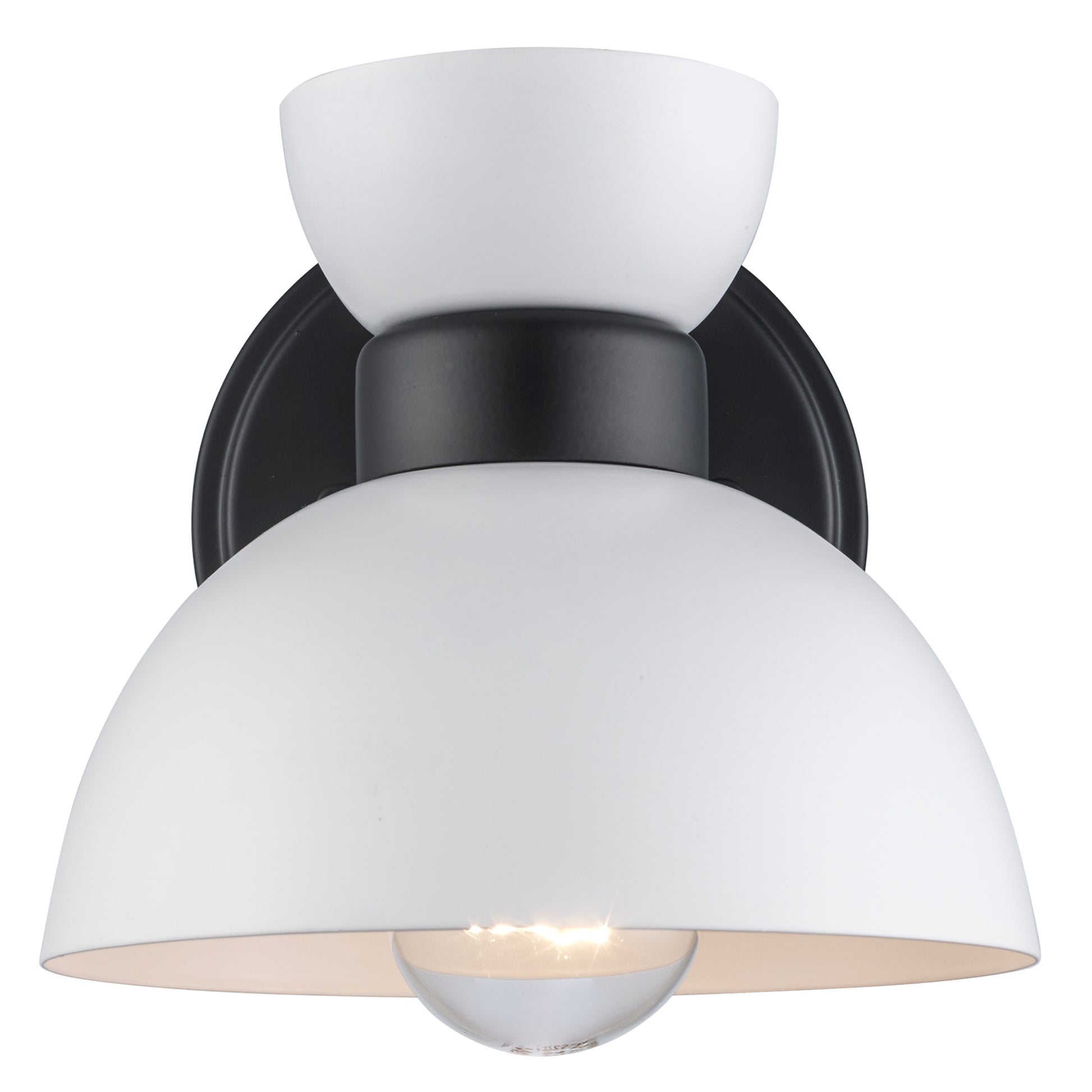 Azaria Dome Shade Retro Wall Sconce - Matte Black, Matte White and Burnished Brass - Midcentury Modern Lighting by Practical Props